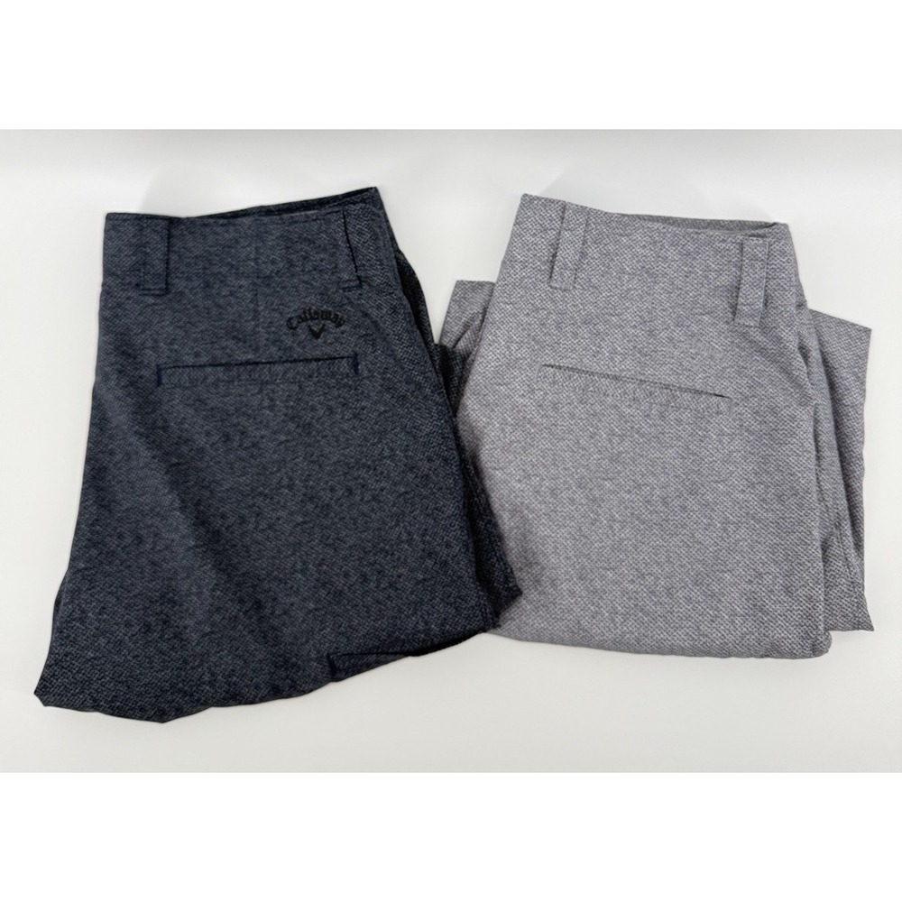 Lot Of 2 Callaway Golf Shorts Size 36 Blue Gray Opti-Dri Media Pocket